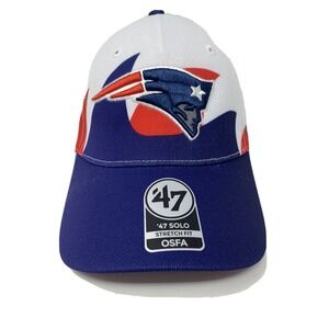 NWT - New‎ England Patriots '47 Brand Solo Stretch Fit WAVE NFL Football Hat $35